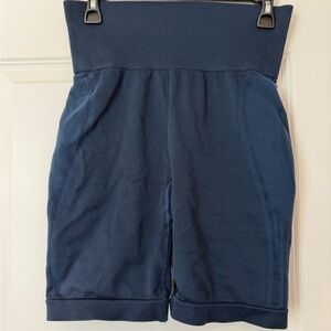 Women's Navy Blue High-Waisted Shorts
